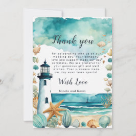 Hochzeit des Leuchtturms Dankeskarte