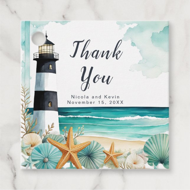 Hochzeit des Leuchtturms Geschenkanhänger (Vorderseite)