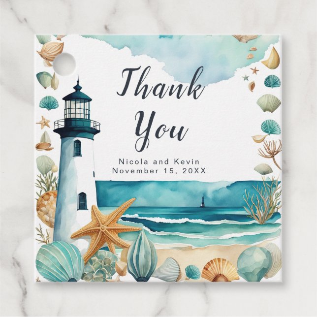 Hochzeit des Leuchtturms Geschenkanhänger (Vorderseite)