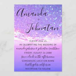 Hochzeit des Lila Ocean Blue Waves Ocean Beach Einladung