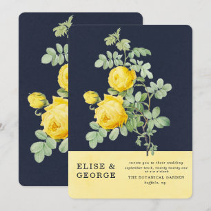 Hochzeit des Marinefeldes und des Gelben Roses Einladung