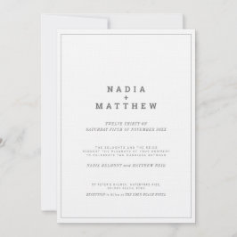 Hochzeit des Minimalistischen Fotos in Grautönen Einladung