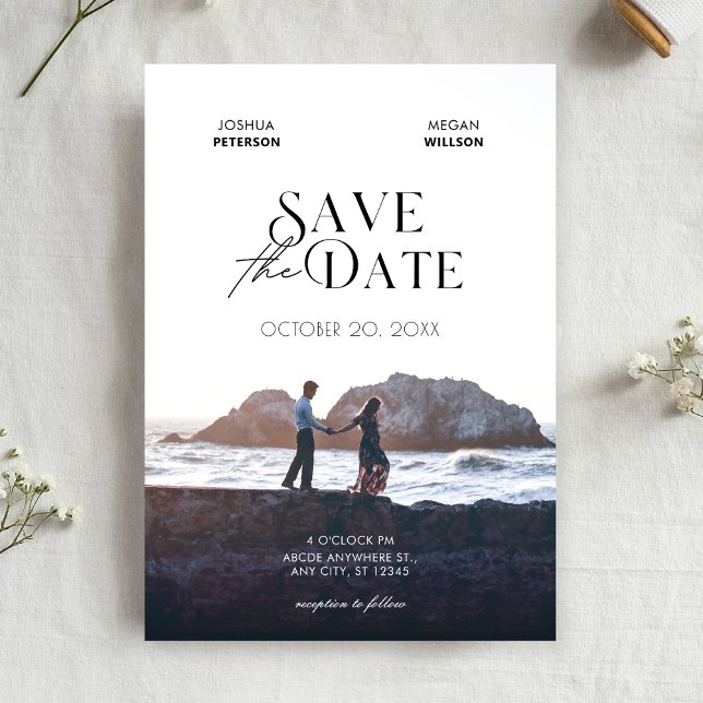 Hochzeit des Minimalistischen Fotos Save The Date (Von Creator hochgeladen)