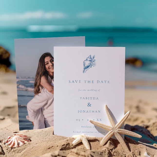 Hochzeit des Minimalistischen Seasell-Fotos an der Save The Date (Von Creator hochgeladen)
