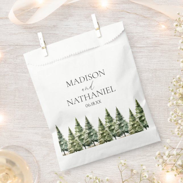 Hochzeit des Minimalistischen Winterschneewaldes Geschenktütchen (Ausgeschnitten)
