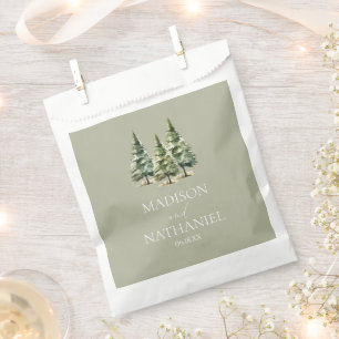 Hochzeit des Minimalistischen Winterschneewaldes Geschenktütchen