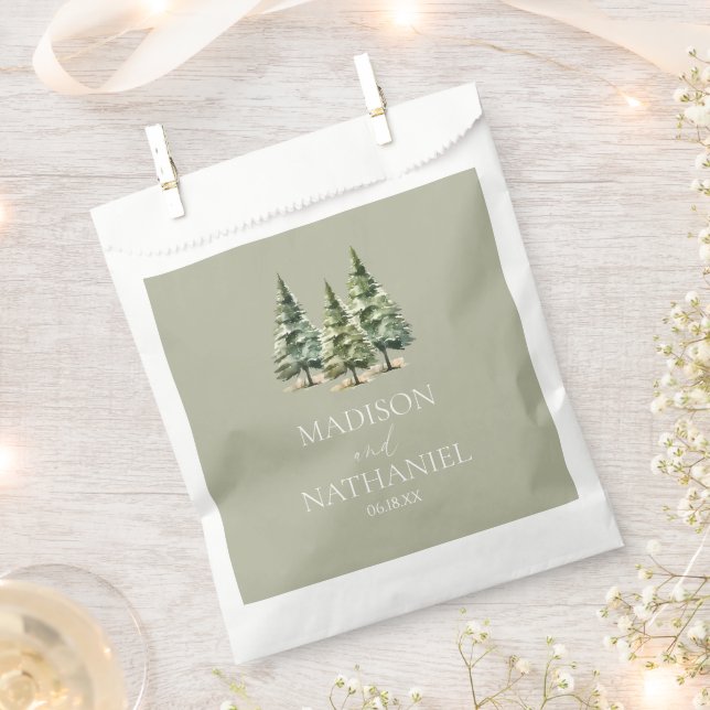 Hochzeit des Minimalistischen Winterschneewaldes Geschenktütchen (Ausgeschnitten)