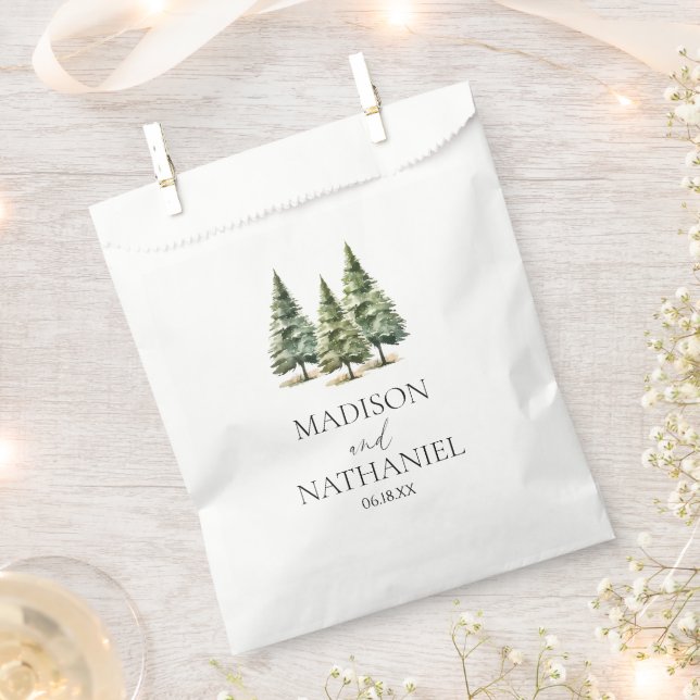 Hochzeit des Minimalistischen Winterschneewaldes Geschenktütchen (Ausgeschnitten)