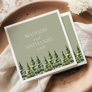 Hochzeit des Minimalistischen Winterschneewaldes Serviette
