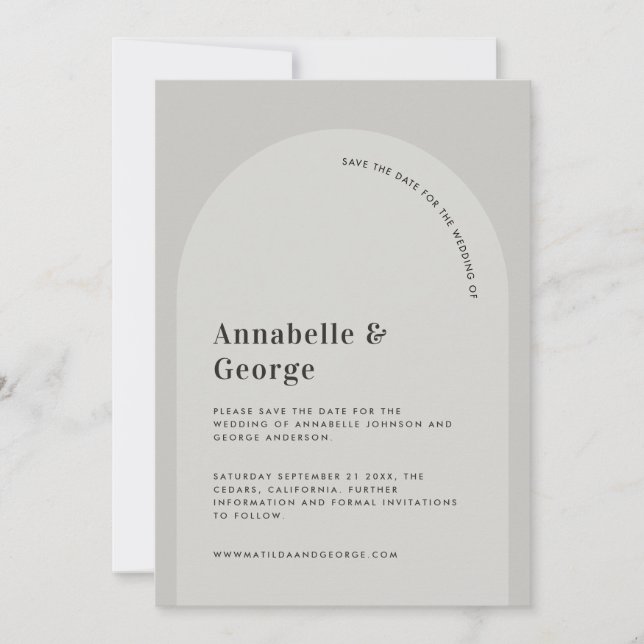 Hochzeit des modernen grafischen Fotos Save The Date (Vorderseite)