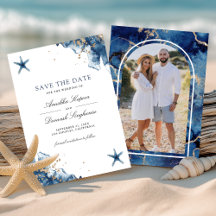 Hochzeit des Nautic Navy Blue Starfish Fotos