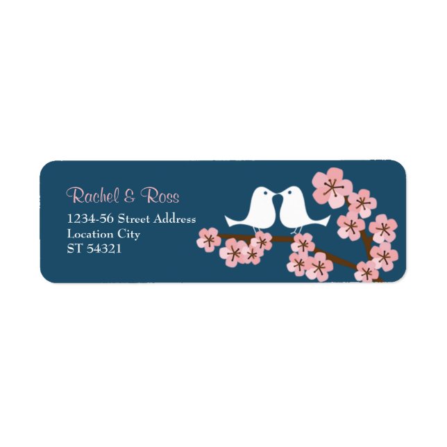 Hochzeit des Navy Blue & Pink Cherry Blossom Sprin (Vorne)