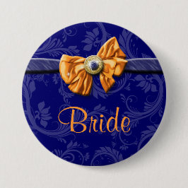 Hochzeit des navy-orange-Brautparty Button