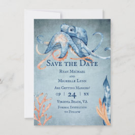 Hochzeit des Octopus Sea Life Beach Save The Date