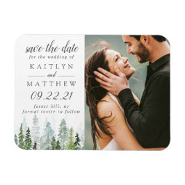 Hochzeit des Pinienwalds im Wasserfarbenwald rette Magnet
