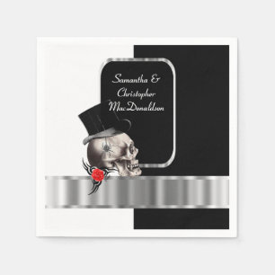 Hochzeit des schwarzgotischen Bräutigam Serviette