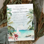 Hochzeit des tropischen Strandes Einladung<br><div class="desc">Egal zu welcher Jahreszeit, wir können so tun, als wären wir auf einer tropischen Insel voller tropischer Vegetation! Während diese Palette ein tropisches Ambiente ausstrahlt, ist sie in verschiedenen Stilrichtungen anpassbar, zum Beispiel in Böhmen, Rustikalen und Modernen. Elegante Blumenarrangements, warme Farbtöne und luftige Akzente sind für dieses lustige Party unverzichtbar....</div>