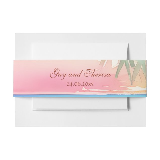 Hochzeit des tropischen Strandes Einladungsbanderole (Vorderseite Beispiel)
