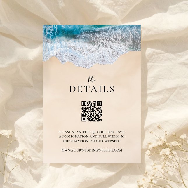 Hochzeit des tropischen Strandes mit blauem Ozean Begleitkarte (Von Creator hochgeladen)