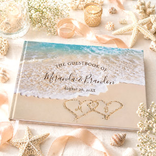 Hochzeit des tropischen Strandes mit blauem Ozean Gästebuch