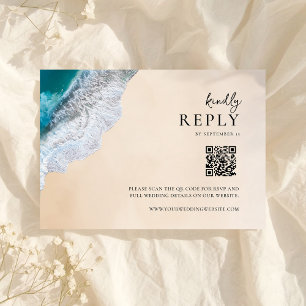 Hochzeit des tropischen Strandes mit blauem Ozean RSVP Karte