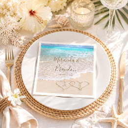 Hochzeit des tropischen Strandes mit blauem Ozean Serviette