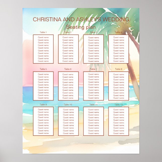 Hochzeit des tropischen Strandes Poster (Vorne)