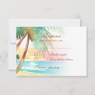 Hochzeit des tropischen Strandes RSVP Karte