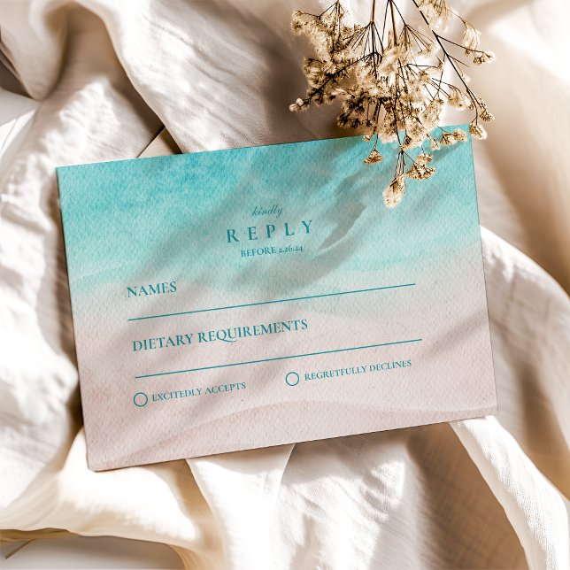 Hochzeit des tropischen Strandes RSVP Karte (Von Creator hochgeladen)