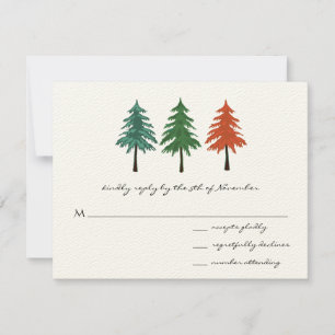 Hochzeit des verzauberten Pinienwaldes RSVP Karte