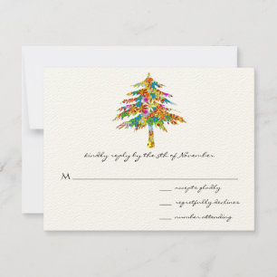 Hochzeit des verzauberten Pinienwaldes RSVP Karte