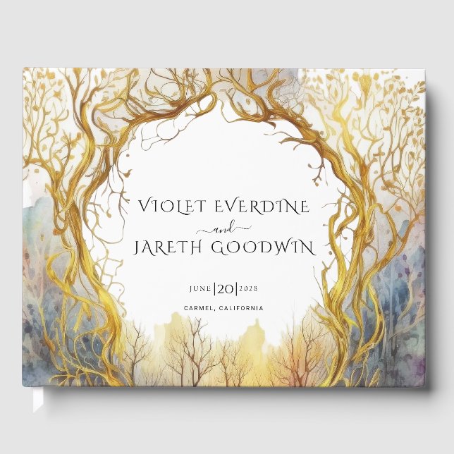 Hochzeit des verzauberten Waldgolds Gästebuch (Vorderseite)