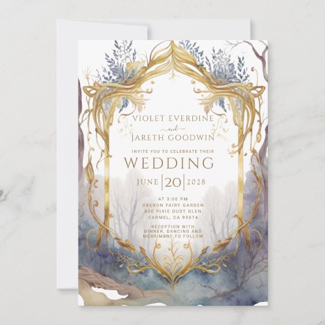 Hochzeit des verzauberten Waldportals Einladung (Vorderseite)