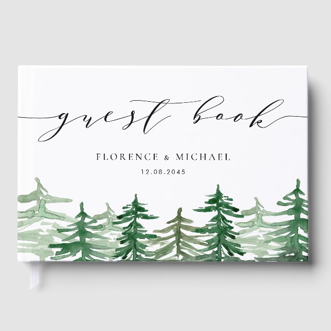 Hochzeit des Waldes auf dem Evergreen Forest Gästebuch (Vorderseite)