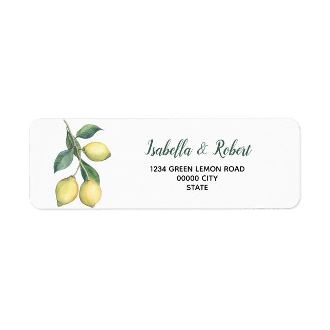 Hochzeit des Watercolor Lemon Tree Branch (Vorne)