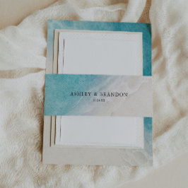 Hochzeit des Watercolor Ocean Summer Beach Einladungsbanderole