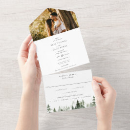 Hochzeit des Wilden Pinienwaldes-Fotos All In One Einladung