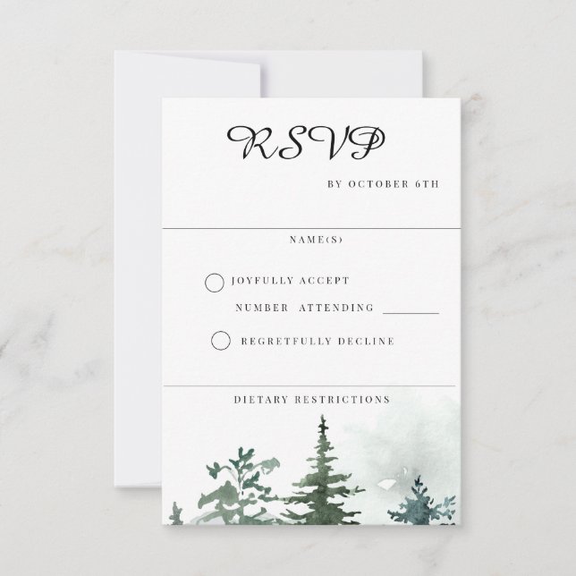 Hochzeit des Wilden Waldes RSVP Karte (Vorderseite)