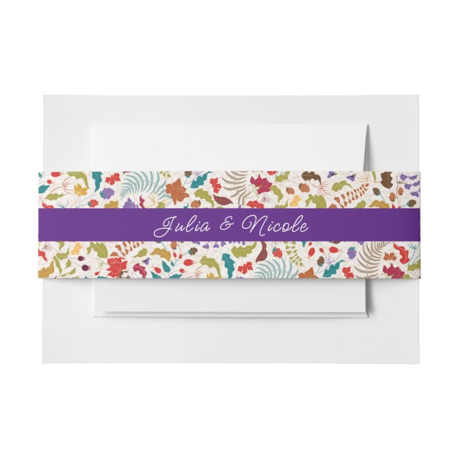 Hochzeit des Wildgartens Rose Woods Exotic Flower  Einladungsbanderole (Vorderseite Beispiel)