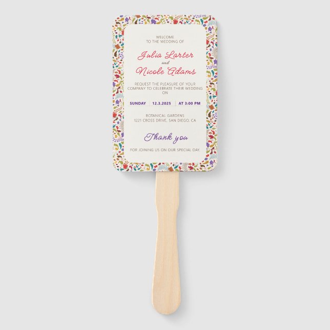 Hochzeit des Wildgartens Rose Woods Exotic Flower  Fächer (Vorderseite)