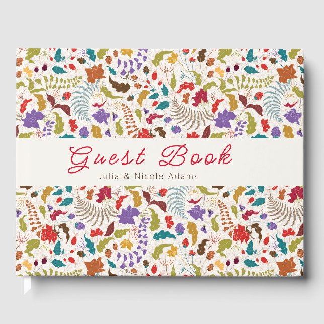 Hochzeit des Wildgartens Rose Woods Exotic Flower  Gästebuch (Vorderseite)