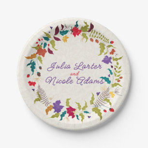 Hochzeit des Wildgartens Rose Woods Exotic Flower  Pappteller