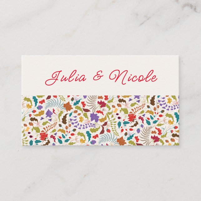 Hochzeit des Wildgartens Rose Woods Exotic Flower  Platzkarte (Vorderseite)