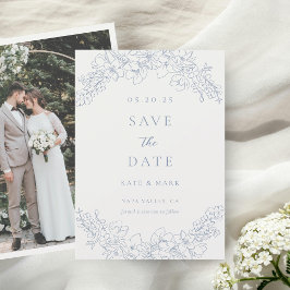 Hochzeit des zarten blauen Fotos Save The Date