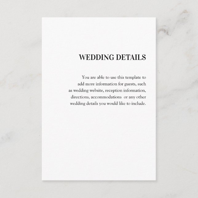 Hochzeit Detail Begleitkarte (Vorderseite)