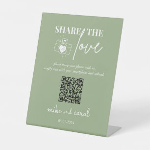 Hochzeit die Liebe teilen Foto Sharing QR Code Sockelschild