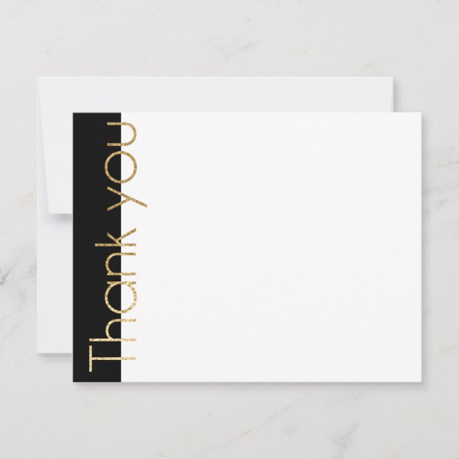 Hochzeit/Dusche Dankeschön Karte Elegantes Gold &  (Vorderseite)