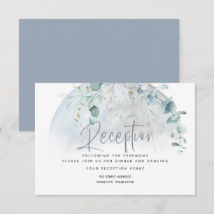Hochzeit   Dusty Blue Over Over Moon in Liebe Einladung