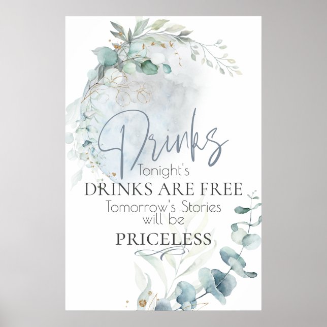 Hochzeit | Dusty Blue Over Over Moon in Liebe Post Poster (Vorne)