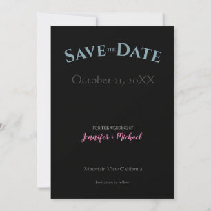 Hochzeit Ehe Minimalistisch Modern Chic Schwarz Save The Date